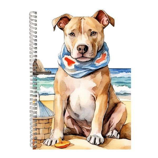 Chef A4 Notebook Spiral Lined Trendy Pitbull Lover Graphic Notepad Gift 180