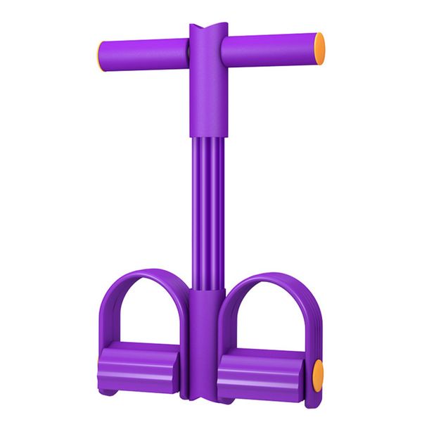 6 Tubes Pedal Resistance Band Fitness Sit-up Pull Rope - Purple