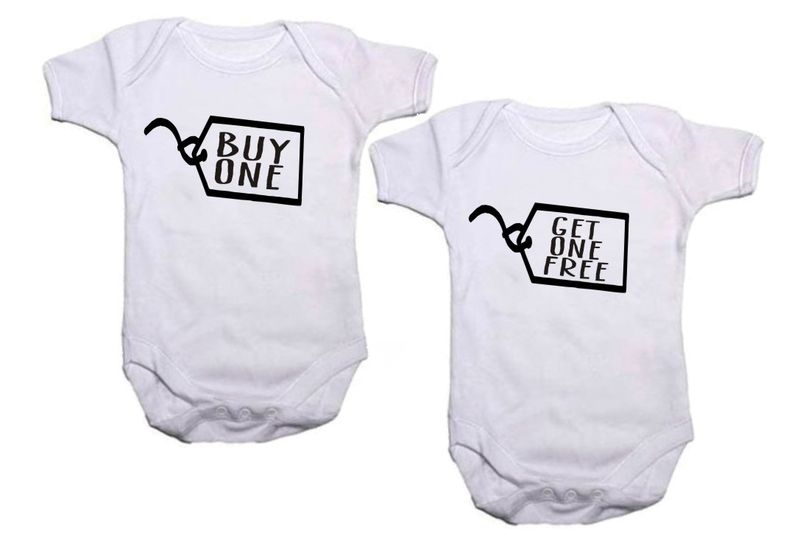 Qtees Africa - Buy One, Get One Free Twin Pack Baby Grows