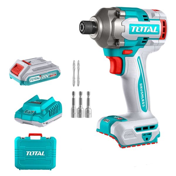Total Tools - Li-ion Impact Driver with 2 x 2Ah Battery and Charger