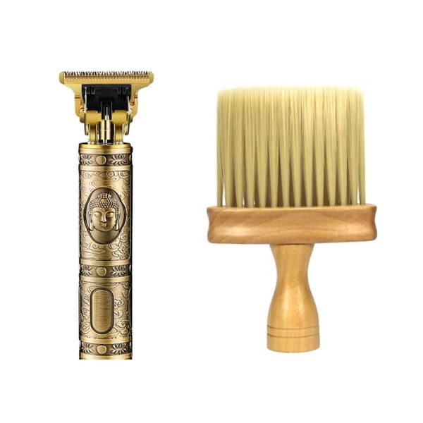 Hair Trimmer + Wooden Neck Duster Kit