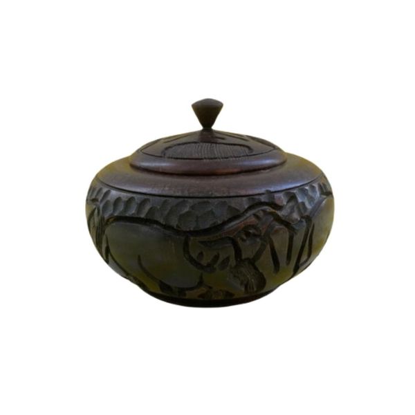 Zambian Crafted Wooden Bowl &amp; Lid