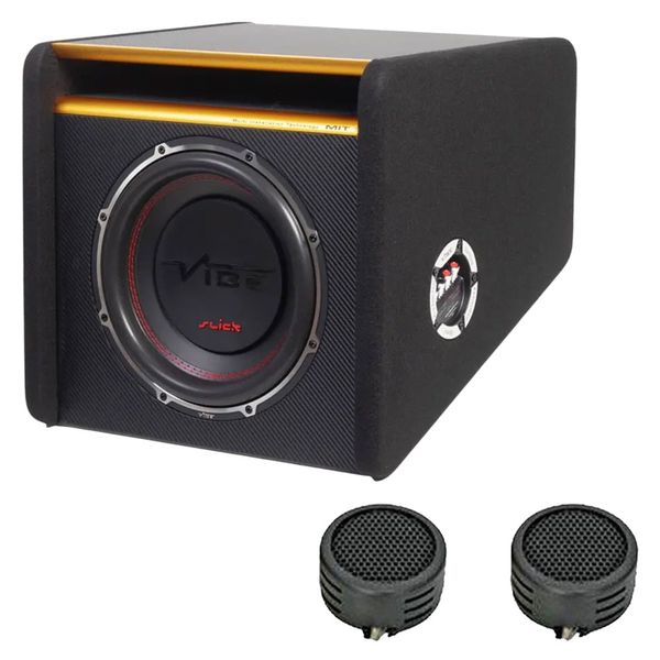 Vibe Slick Series 10" 1500w Passive Subwoofer in Enclosure &amp; Evo Tweeters