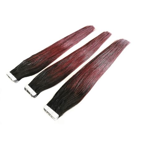 Tape In Hair Extensions - 100% Human Hair - #Balayage Burgundy - 20 Tapes |  Buy Online in South Africa 