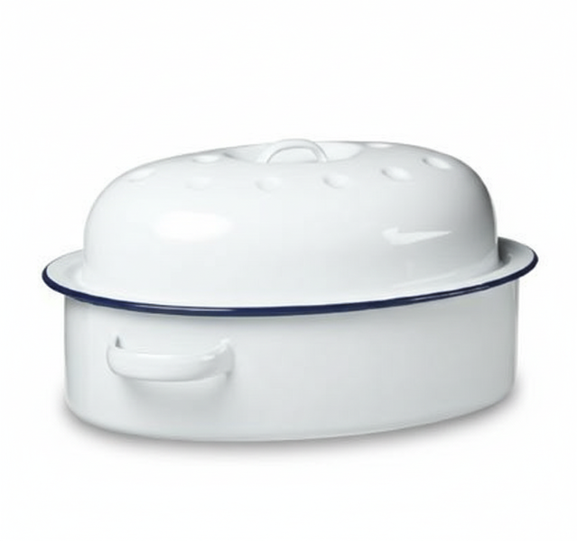 Enamel Oval Roaster 26cm - Durable Roasting Pan for Meats &amp; - 2 Pack