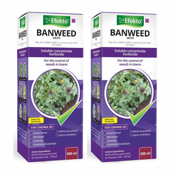 2 x Efekto Banweed MCPA Herbicide 500ml