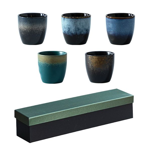 5 Piece Ceramic Tea Cup Set with Gift Box