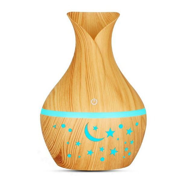 300ml Star &amp; Moon Design USB Ultrasonic Oil Humidifier - Light Brown