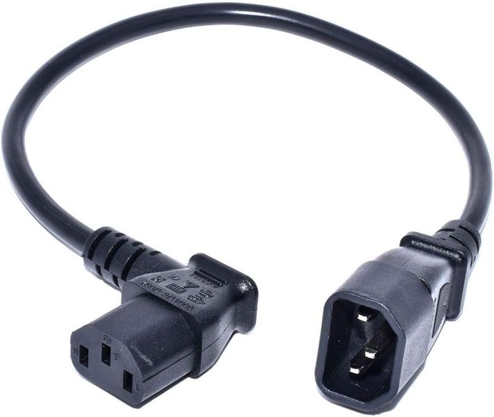 SlingTech C14 Male To Right-Angle C13 Female PDU Power Supply Cable - 1.8m