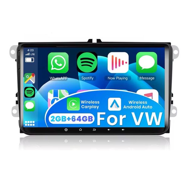 2GB+64GB Android GPS CarPlay 9 Inch Radio Compatible with VW