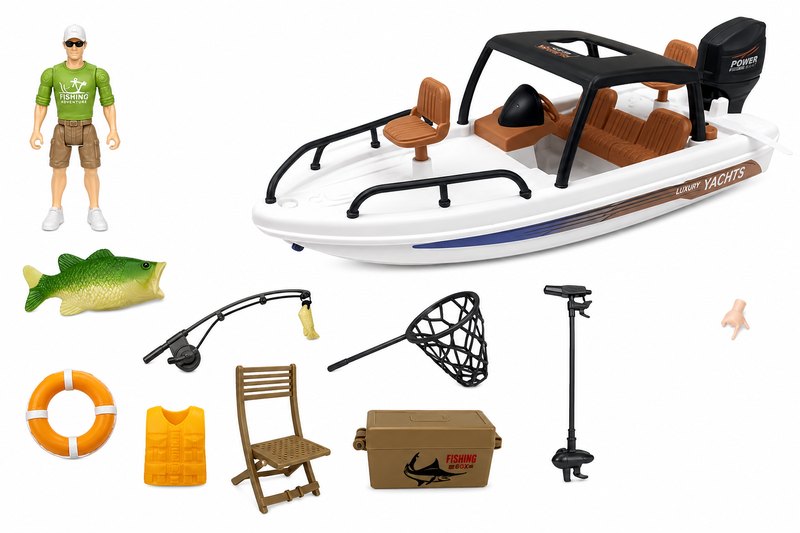Camping Fishing Boat Playset with Accessories
