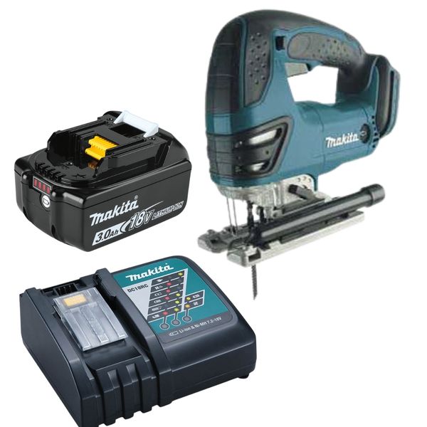 Makita - Cordless Jig Saw (DJV180ZK) with 3.0Ah Battery and Charger