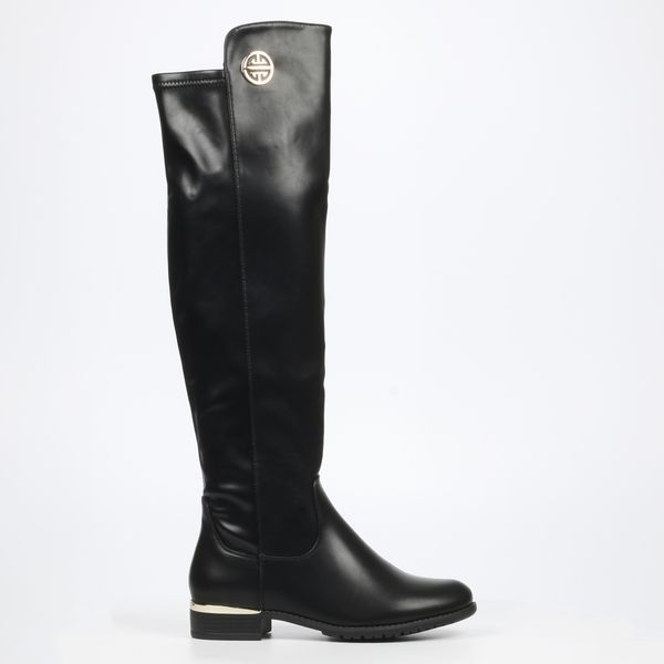 Miss Black Hadar 25 Women Faux Leather Long Boots - Black