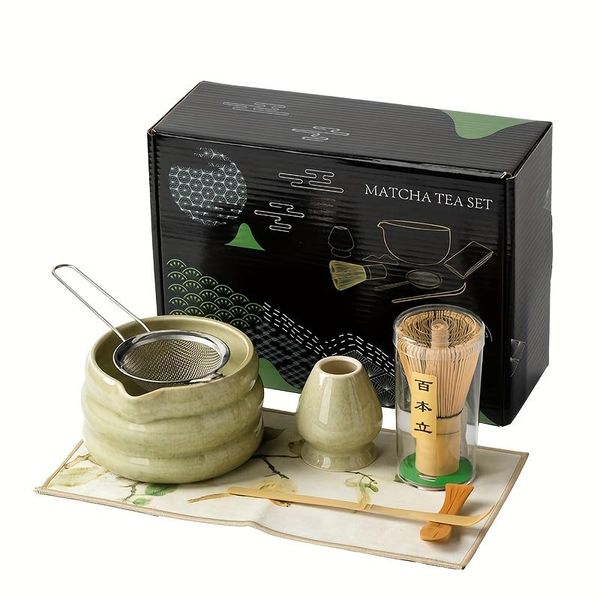 Matcha Whisk Set, Matcha Bowl, Matcha Holder - 7 Pieces