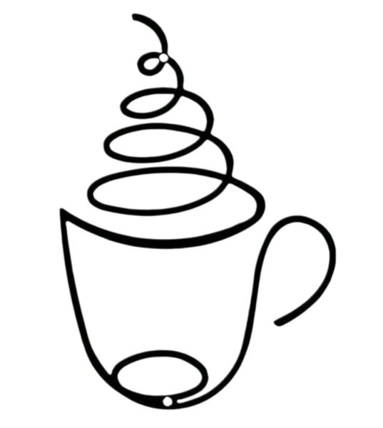 Swirl Steam Black Steel Coffee Cup Wall Art