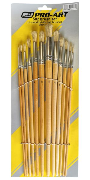 Pro-Art 582 Series 12pc Round Bristle Brush Set