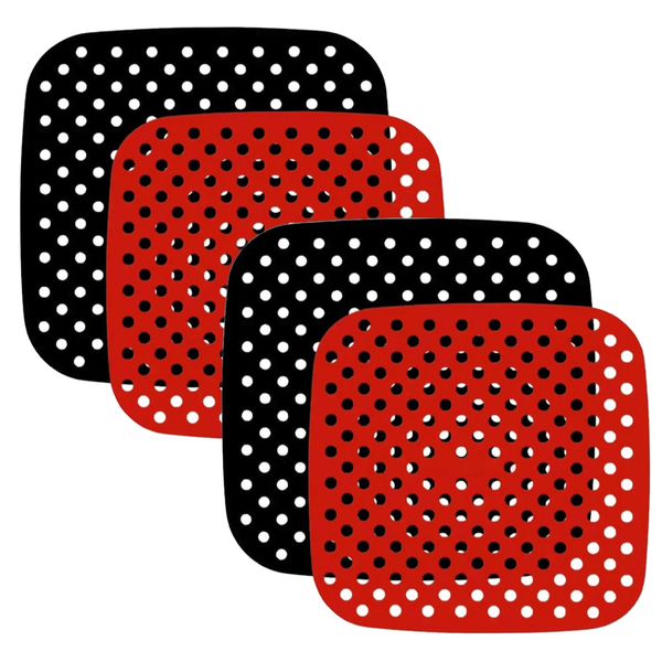 Kitchen Air Fryer Liner Mat Set of 4 - Square (18.6cm)