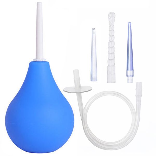 Bulb Syringe Douche Kit with 3 Bendable Silicone Nozzles-244ml