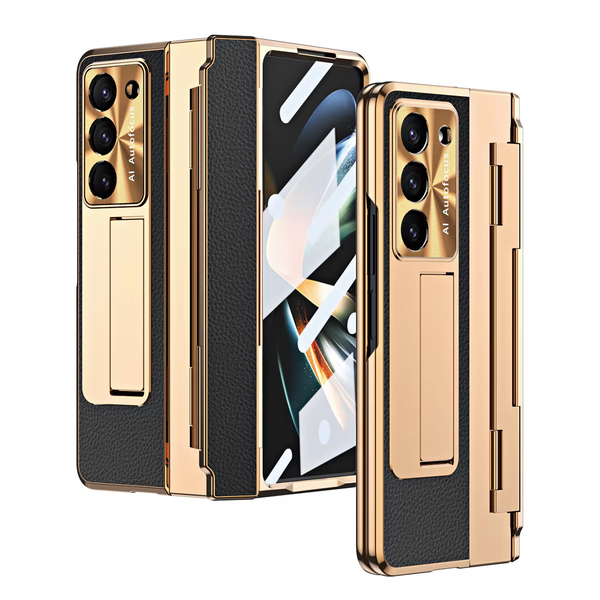 Samsung Z Fold 6 Leather Hinge Folding Phone Case