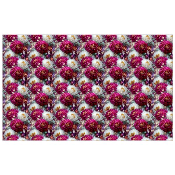 Pink &amp; White Floral Rectangle Tablecloth image