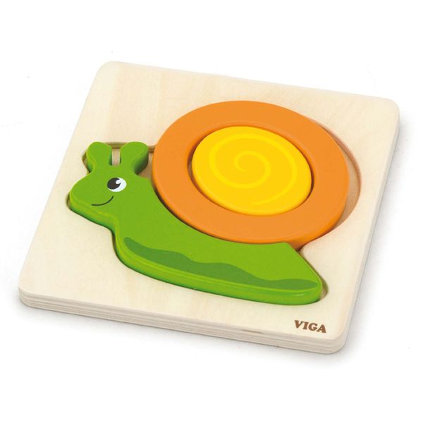 VIGA Handy Block Wooden Puzzle- Snail