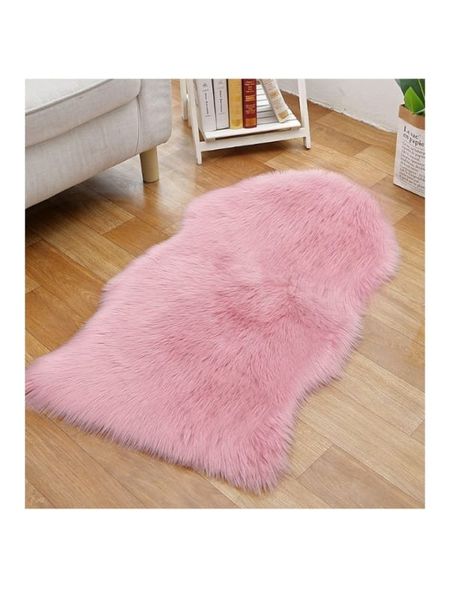 Fluffy Sheep Faux Rug\Carpet - Pink