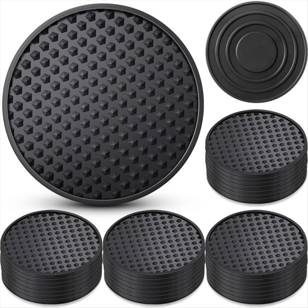 36Pcs Silicone Coasters for Drinks Non Slip Silicone Drink Coasters Cold Ho