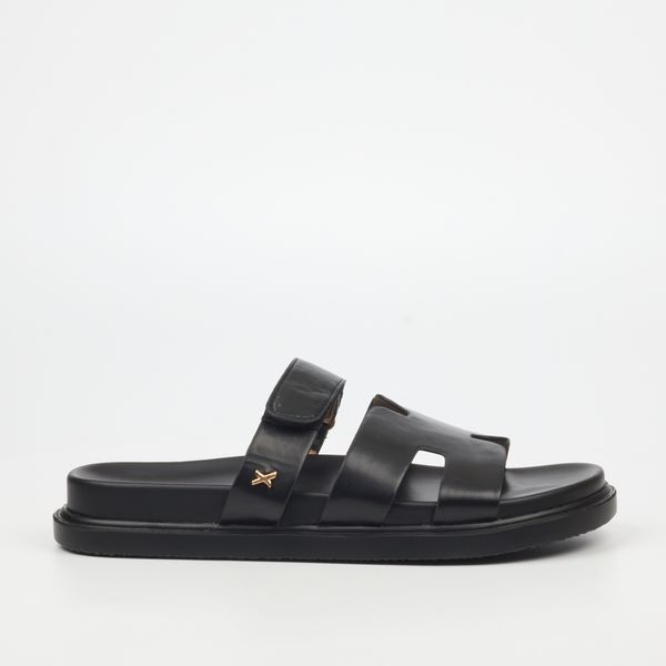 ROCK &amp; CO Supreme 8 Black Women Faux Leather Sandals