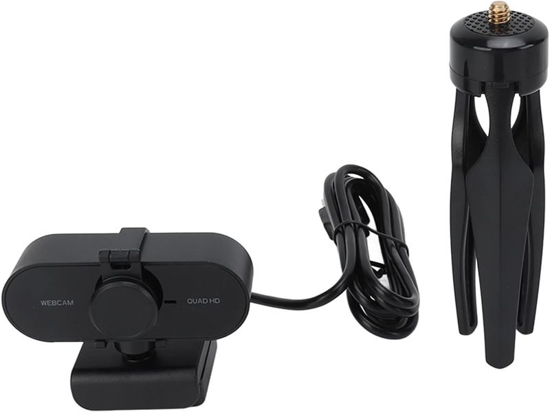 1080P Full HD USB Webcam W/ Privacy Cover, Built-In Mic &amp; Tripod Mount