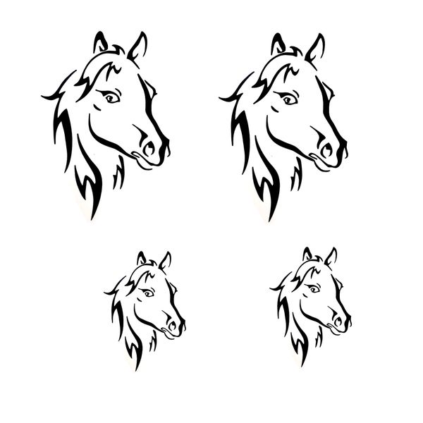 Vinyl Car Stickers - Horse Face Set