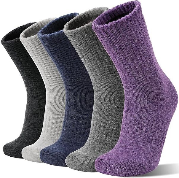Women's Hiking Socks - Thick, Warm &amp; Breathable, 5 Pairs Winter Gift