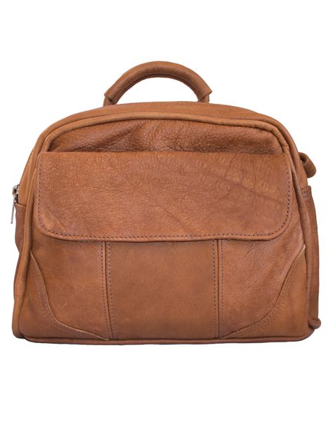 LS-SEN02 Genuine Leather Shoulder Bag with Front Pockets