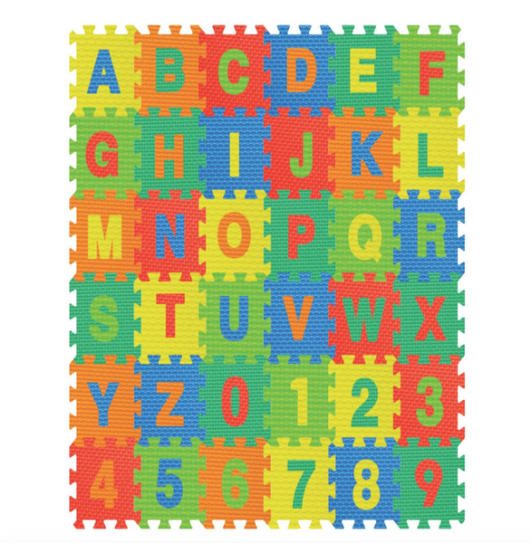 EVA Kids Mats - Numbers/Alphabet Puzzel Playing Foam Mat Pack of 36 Piece
