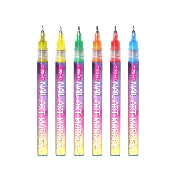 12-Colour Nail Art Marker Pen Set for DIY Nail Design and Line Drawing
