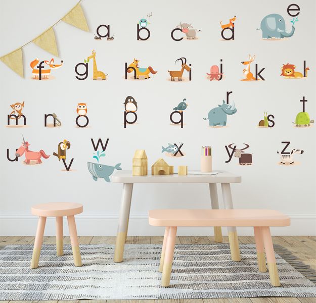 Alphabet Animal Letters Wall Stickers