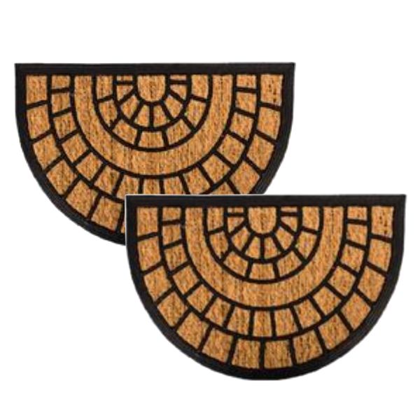 Home Decor Doormat Rubber Half Moon Set Of 2 (40 x 60cm)