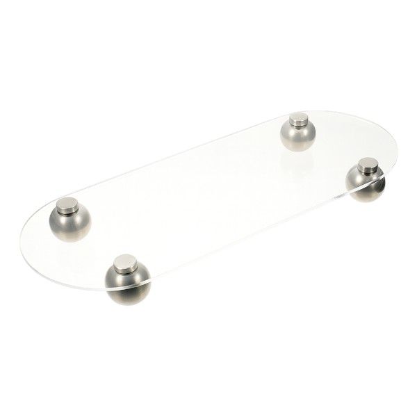 Glass Storage Tray With Stainless Steel Ball Feet - Transparent