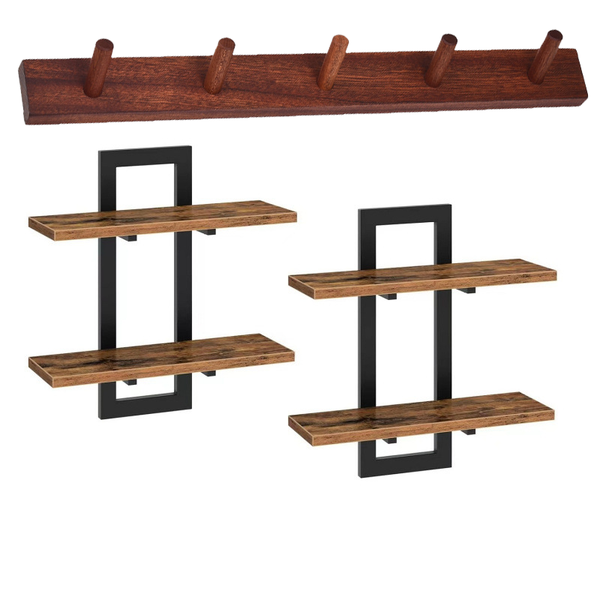 Floating Shelves Wall-Mounted Key Coat Holder Picture Ledge Shelf for Home