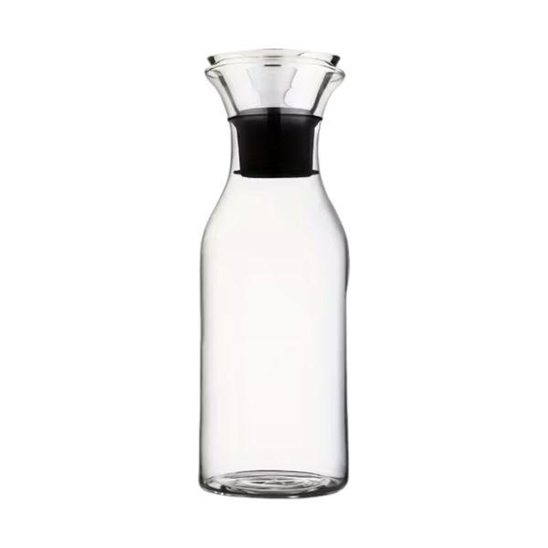 Minimalistic Borosilicate Glass Heat-Resistant Carafe -1L - Clear/Black