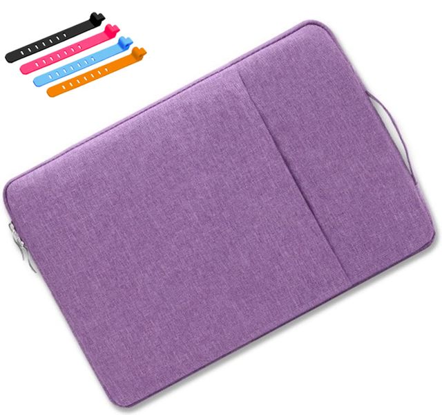 Splashproof Laptop Sleeve Compatible with Macbook/Laptop 14/14.5" &amp; 4 WireOrganisers-Purple