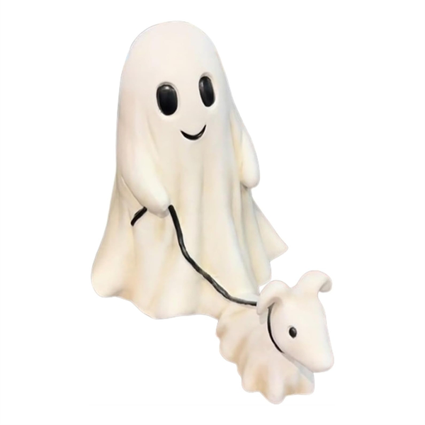 Ghost Walking Dog Statue Statues Ghost Walking His Ghost Dog B