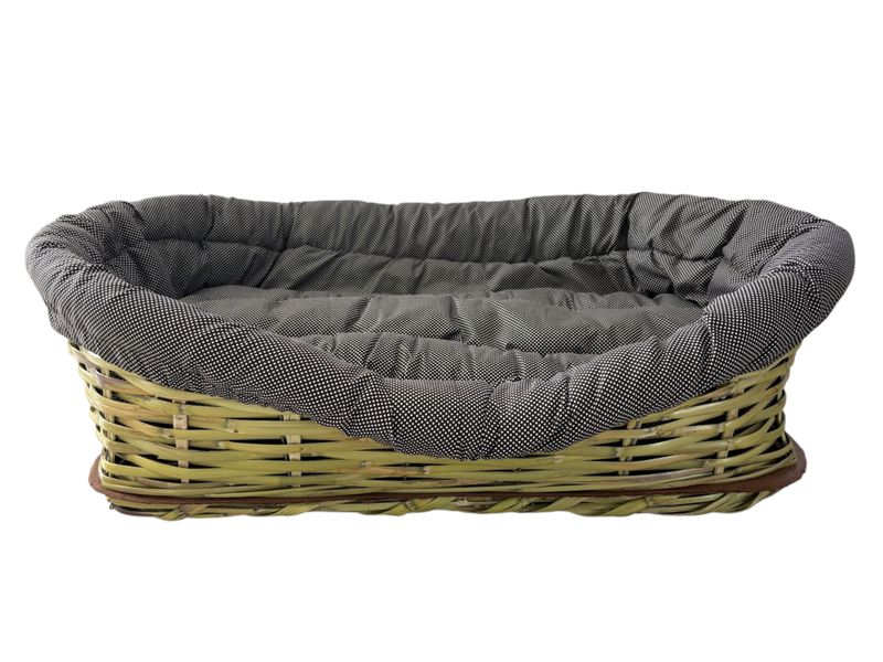 Large Dog Bed with Padded Cushion - Polkadot Brown