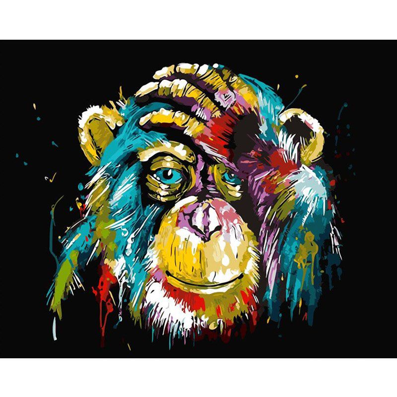 Paint by Numbers for Adults Facepalm Chimp (Psychedelic) Buy Online