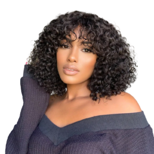Bob Cut Brazilian Hair Fringe Wig