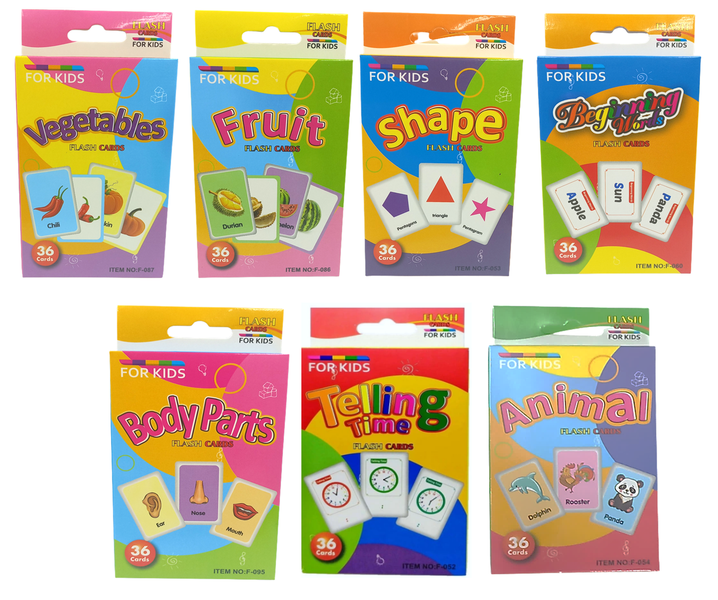 For Kids' Educational Flash Card Super Set - 7 Pack