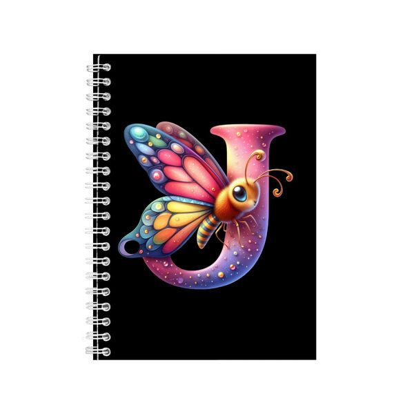 Butterfly J Gift Idea A5 Notebook Numbers And Le image
