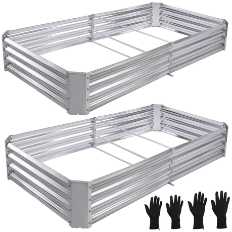 2 Pack Galvanised Metal Raised Bed Vegetable Planter Box -Extra Large Image