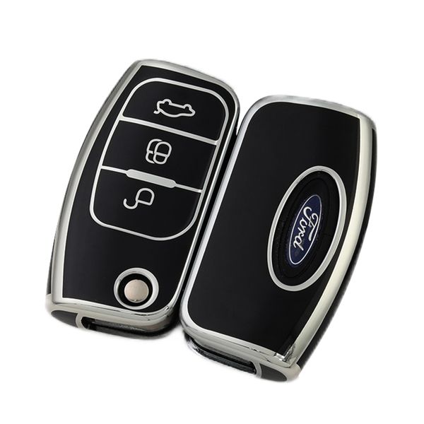 FORD Type G Car Key TPU Case &amp; Holder-Black