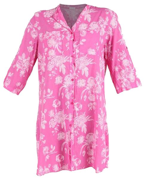 UB Creative Viscose Printed Shirt Dress - Fuchsia