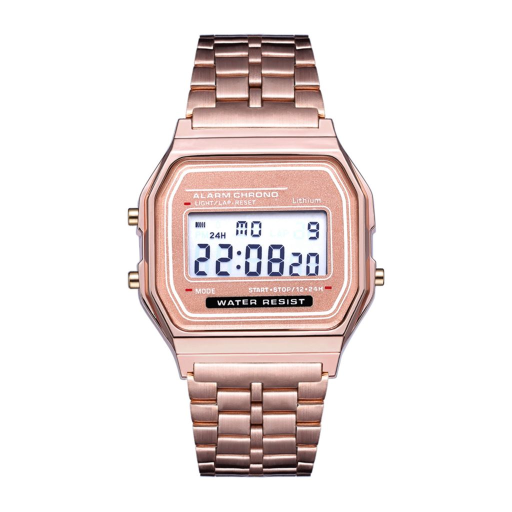 Retro Classic Steel Design Digital Watch Rose - Rose Gold | Buy Online ...